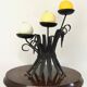 Bougeoir vintage feuillage en fer