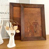 Set of two vintage Alsace wooden frames signed Boll