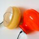 Orange opaline pendant light with metal arch, Design, 1970