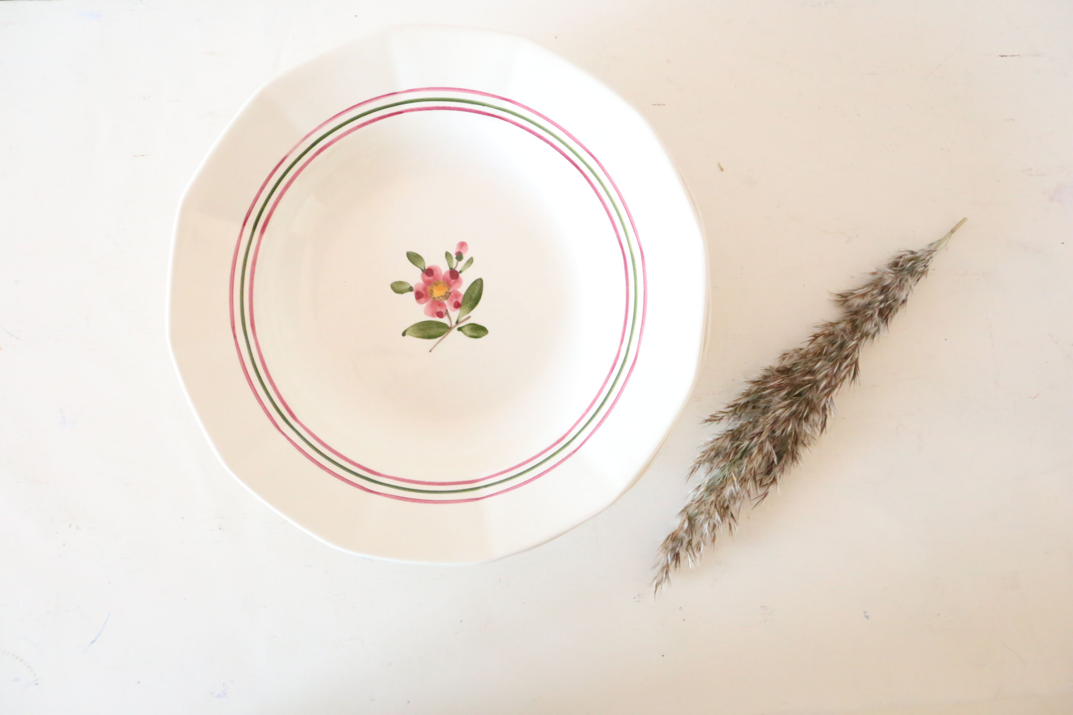 Set of 4 hollow plates Sarreguemines Armelle pattern, vintage