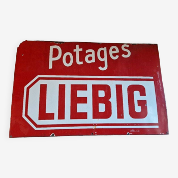 Grande plaque émaillée Potages Liebig
