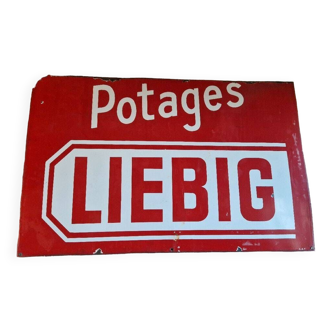 Grande plaque émaillée Potages Liebig