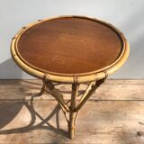 Rattan coffee table 70s