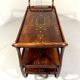 Anglo-Indian teak serving trolley with brass inlays from the 1930s-1940s.
