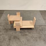 Pink marble coffee table by Willy Ballez, 1970s