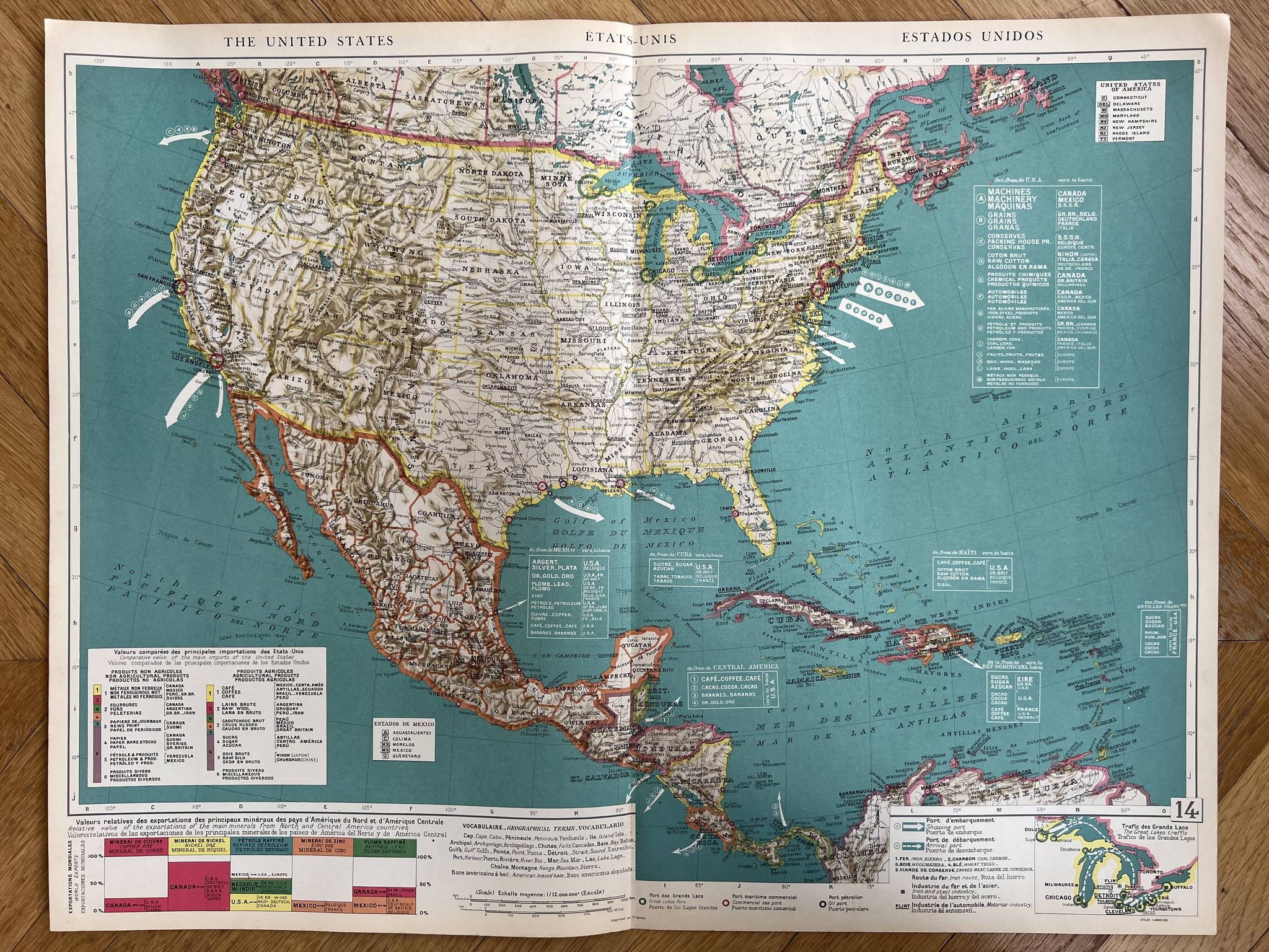 Old map of the United States — Trade routes & Geography | Mexico