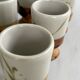 Set of 6 vintage ceramic footed coffee cups – artisanal style