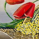 Bouquet of Poppies in a basket