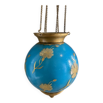 Blue glass pendant light