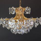 Large gilded brass and crystal chandelier by Kinkeldey, Germany, 1960s.