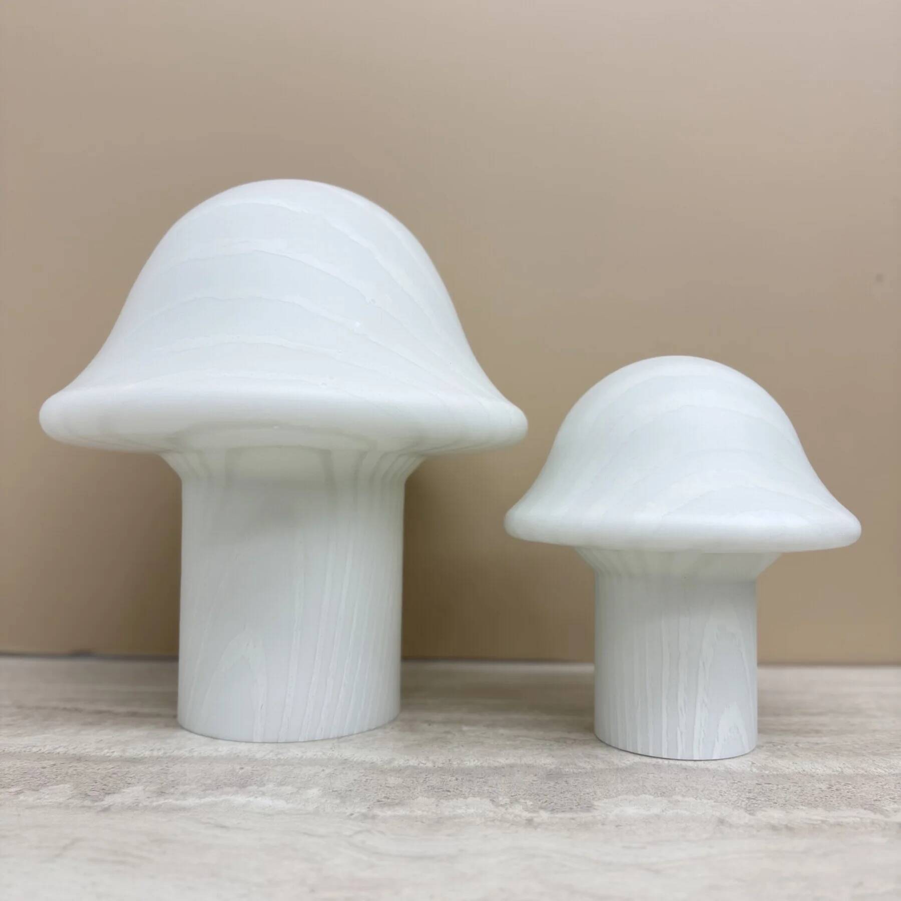 Pair of Peil & Putzer Mushroom Zebra table lamps, 1970s