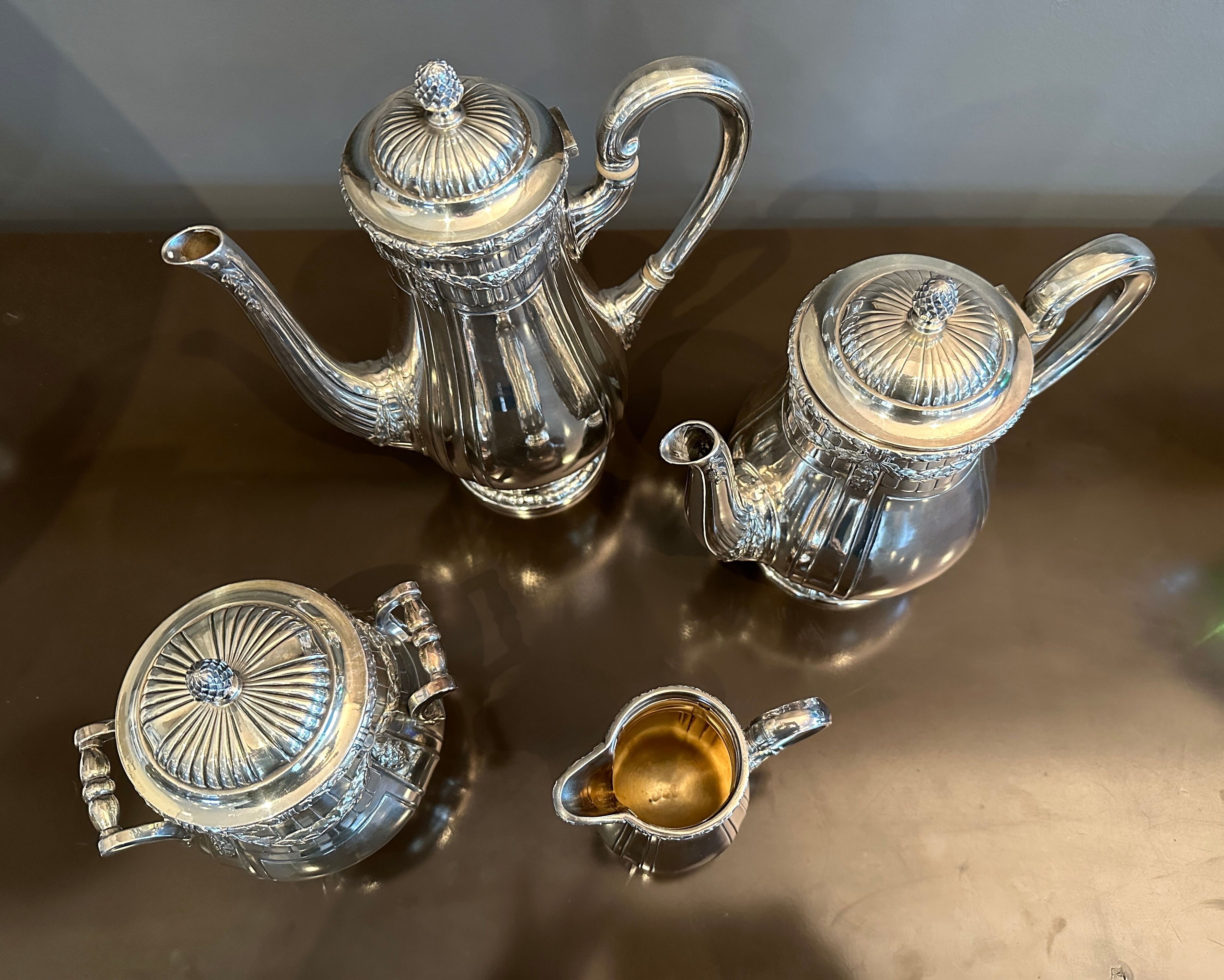 Tea service coffee goldsmith Gallia for Christofle Late nineteenth century