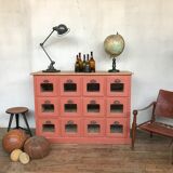 Former craft furniture with seed grocery drawers early 20th patinated