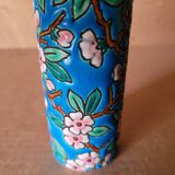 Longwy enamel roller vase