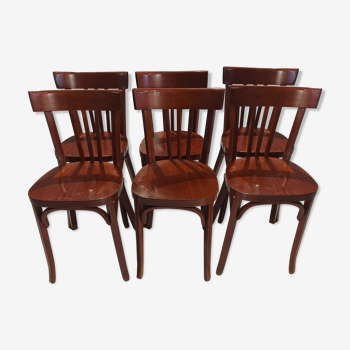 Suite of 6 chairs by Baumann vintage 1970s