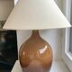 Stoneware lamp and linen lampshade 50s-60s