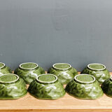 Set of 8 bowls in majolica, cabbage leaf