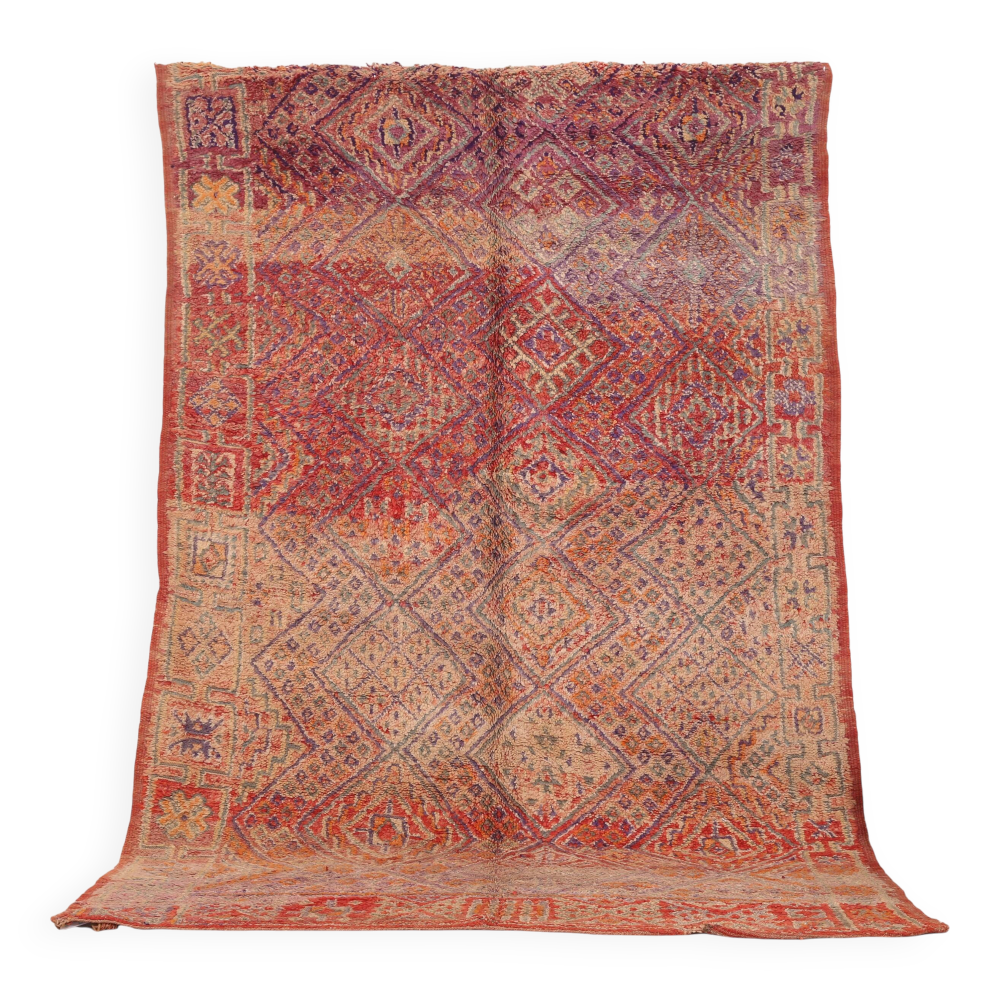Vintage Moroccan Wool Rug 184 x 285 cm, Handmade Berber Rug, Old Rug Boho