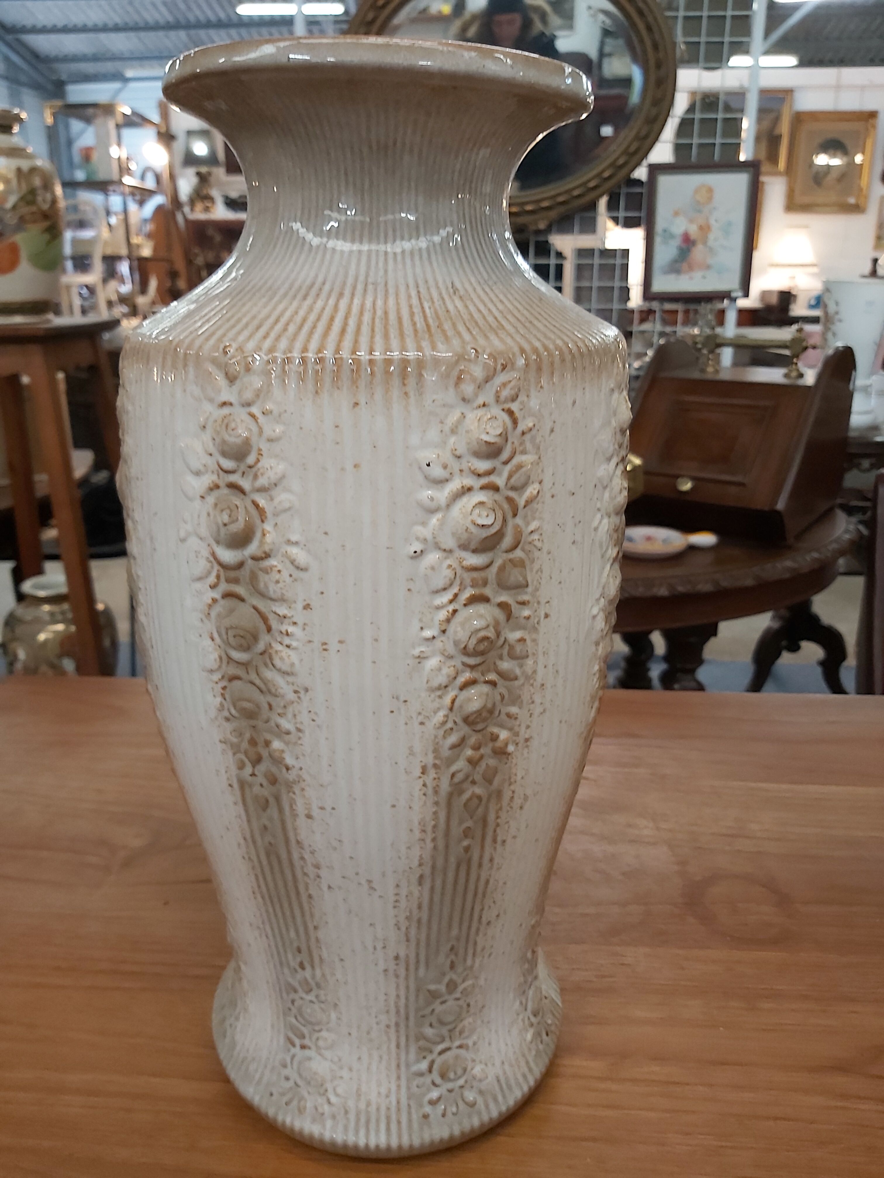 Vase decorated with roses W Germany