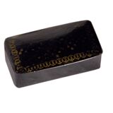 Antique snuff box, black and gold, Napoleon III style, 6cm