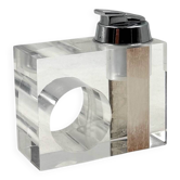 Space age clear lucite table lighter, Italy 1970s