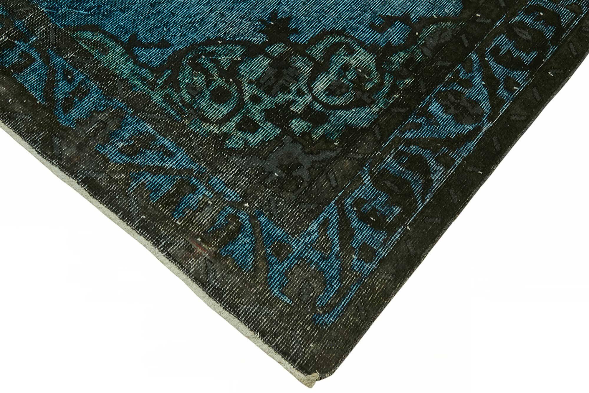 Overdyed Wool Vintage Handmade Carved Rug 169 cm x 288 cm