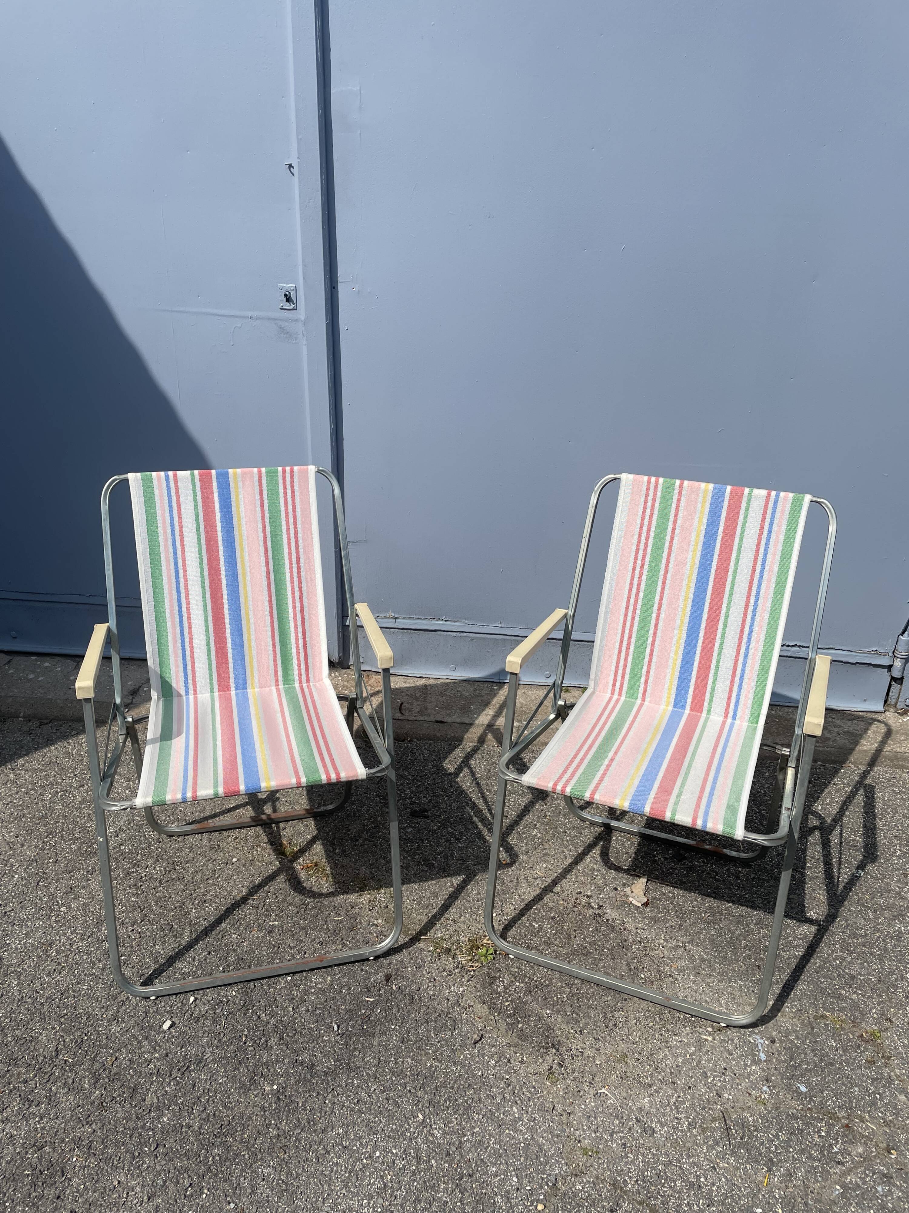 Pair of foldable camping chairs