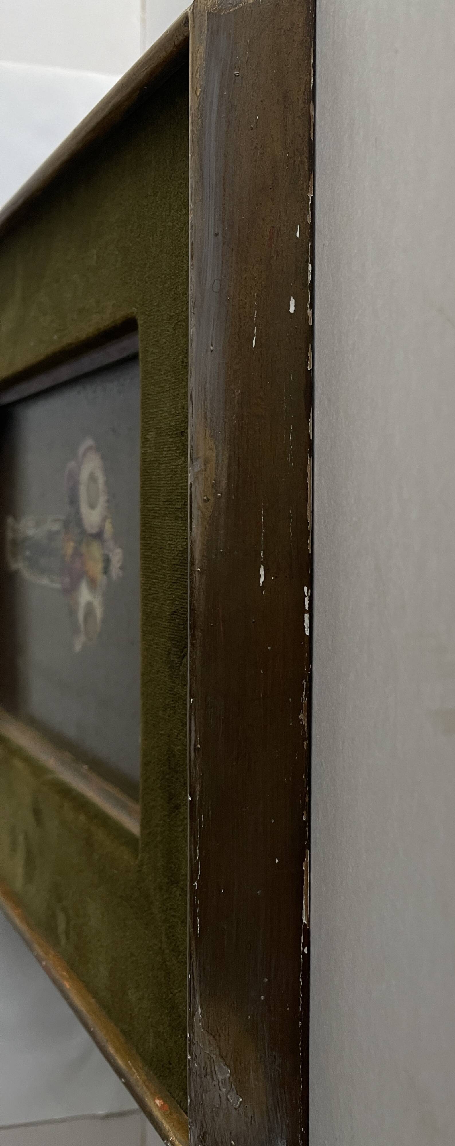 Still life oil on panel vase with immortelles