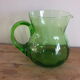Pichet ou broc à eau en verre ouraline couleur vert ancien