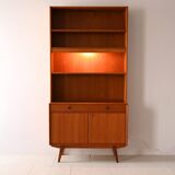 Library with small teak sideboard
