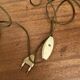 Antique wooden lamp - Toile de Jouy lampshade