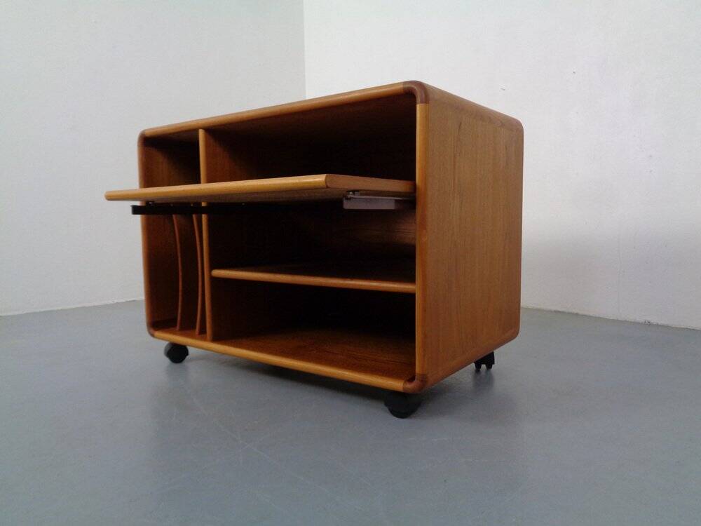 Small rollable teak media sideboard from Dyrlund, 1970s