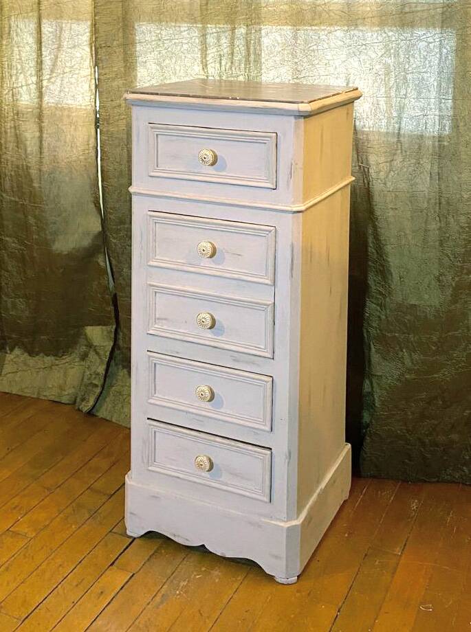 Renovated 19th-century bedside chest.