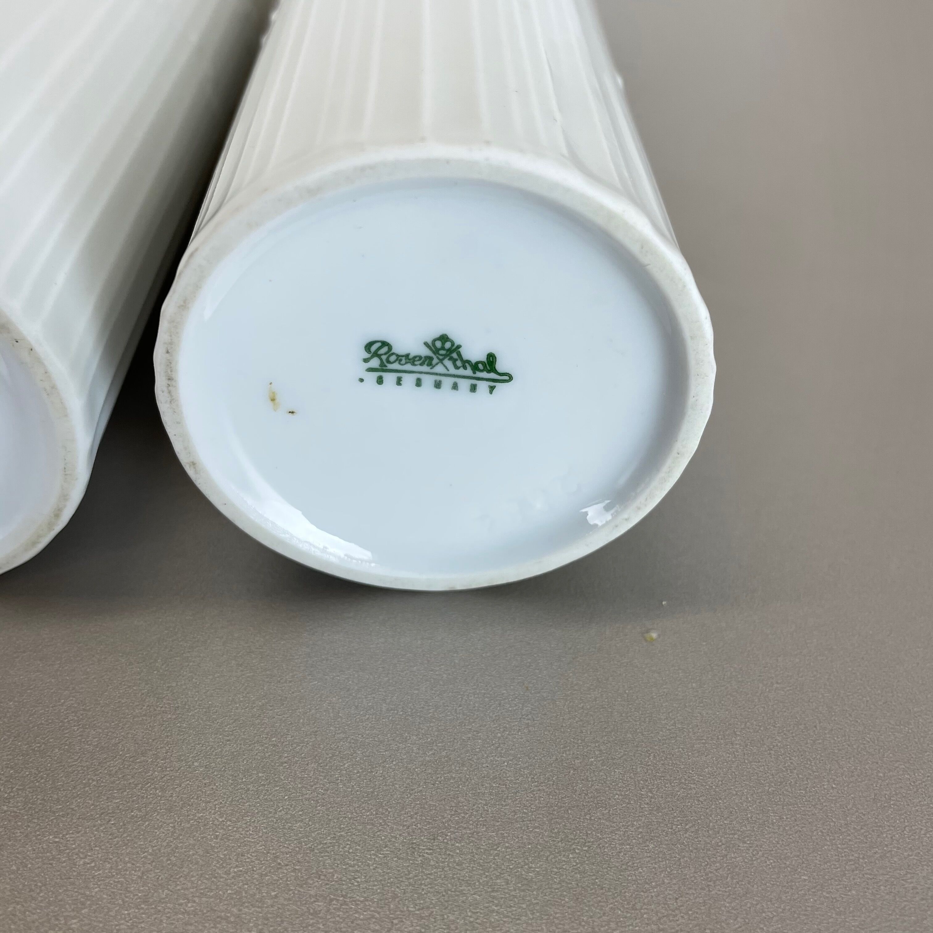 Set of 2 Abstract Op Art Vase Tapio Wirkkala Rosenthal Studio Line Germany 1980s