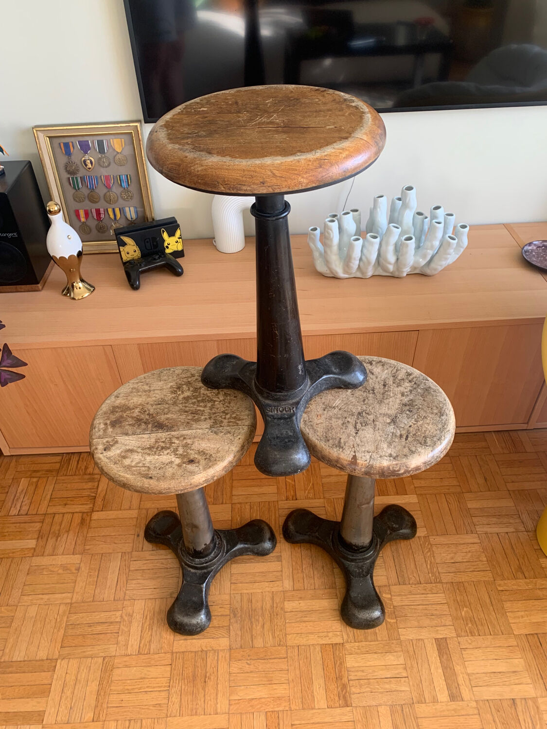 Singer stool - industrial - 1930s