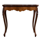 Louis XV style game table in marquetry and mahogany.