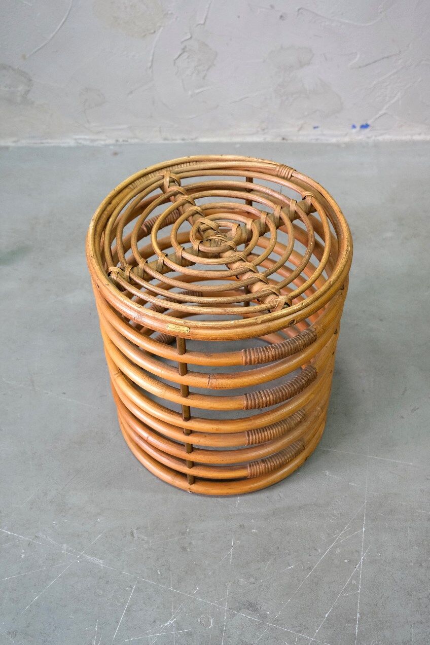 Rocking chair et table d’appoint en bambou de FM, années 1950