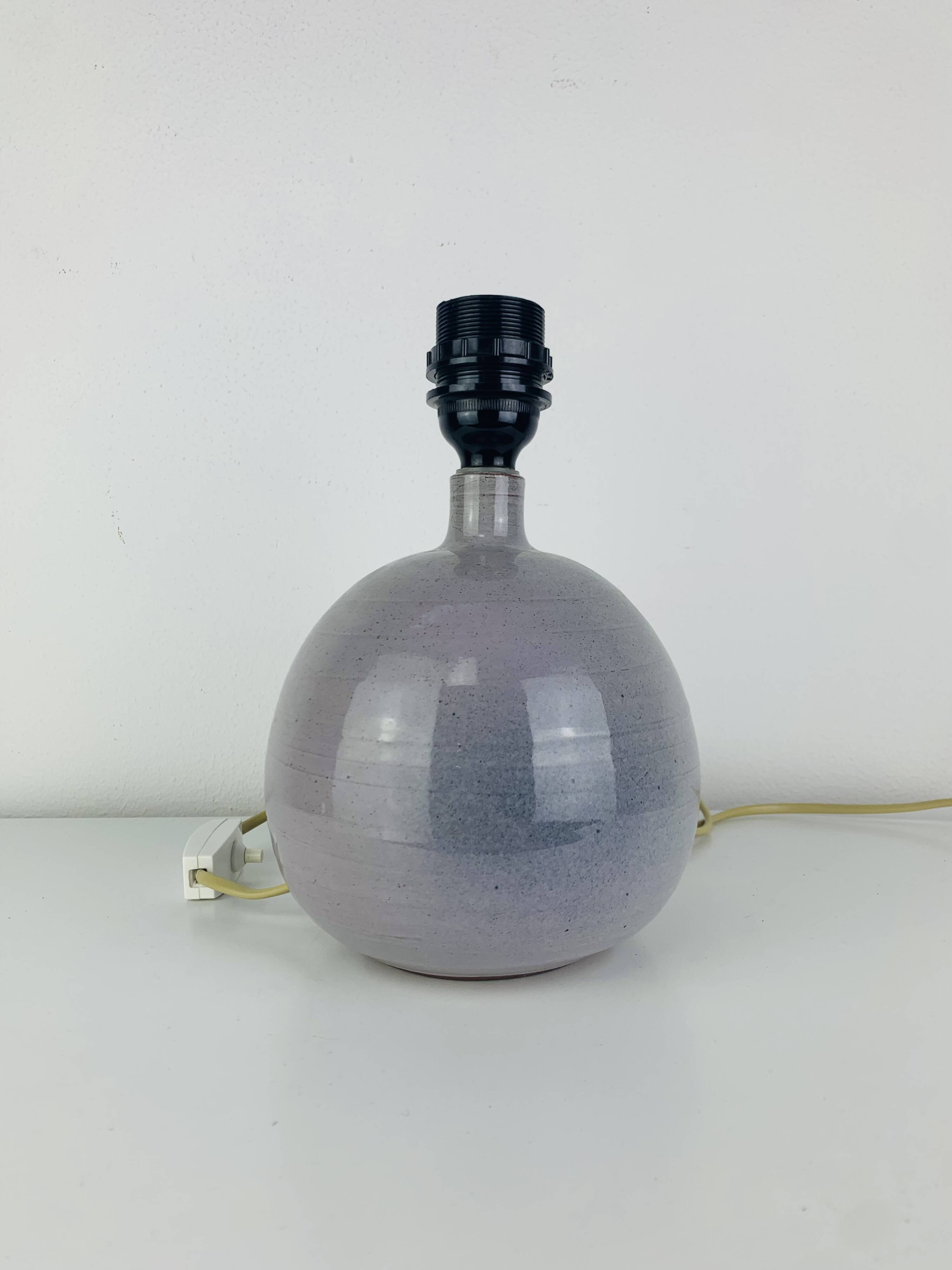 Ceramic ball lamp grey/blue, vintage 1960s
