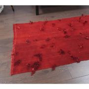 Vintage Turkish Hand-Knotted Wool Cotton Red Kilim Runner 65x148