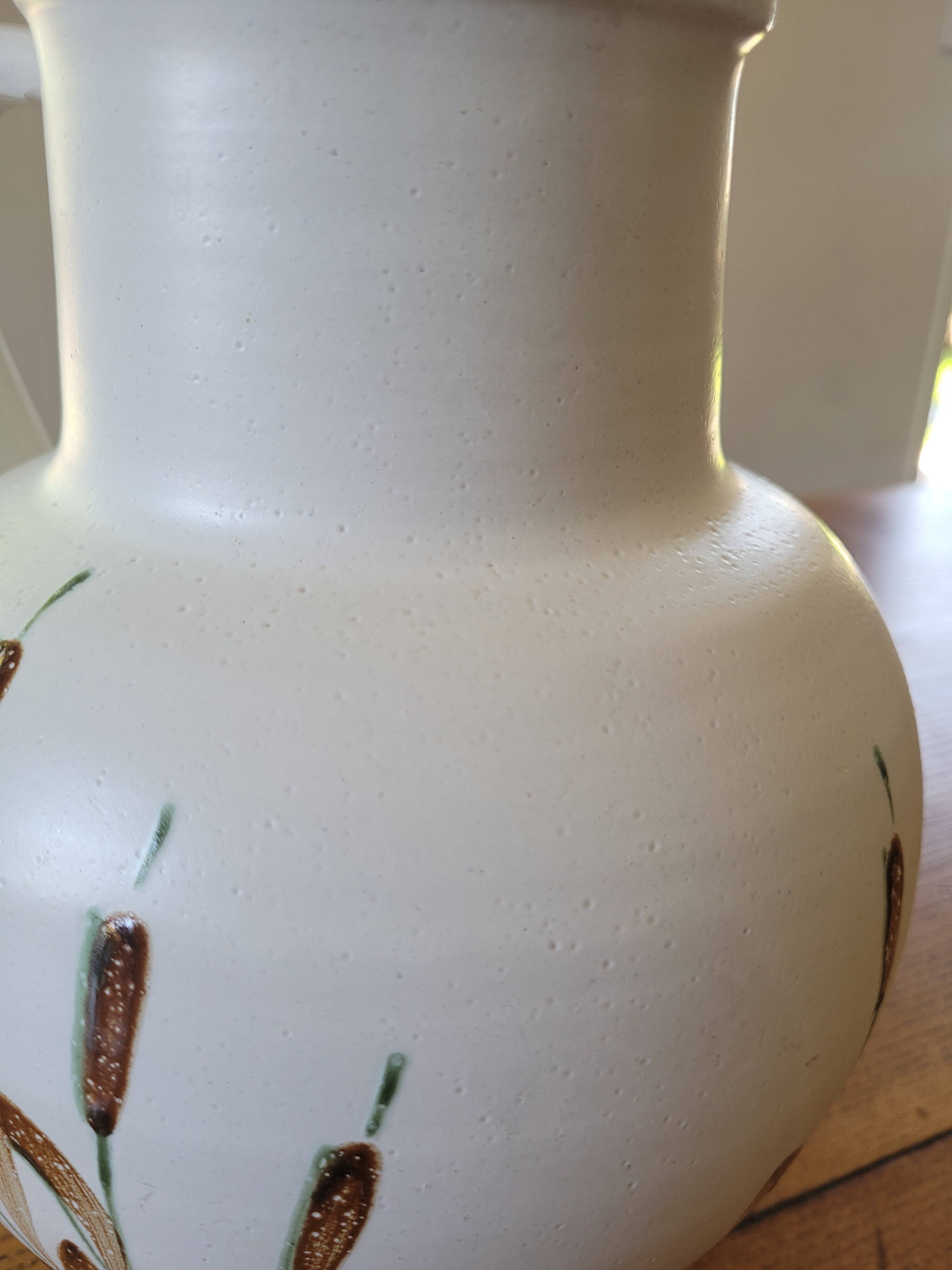 XL ceramic pitcher signed