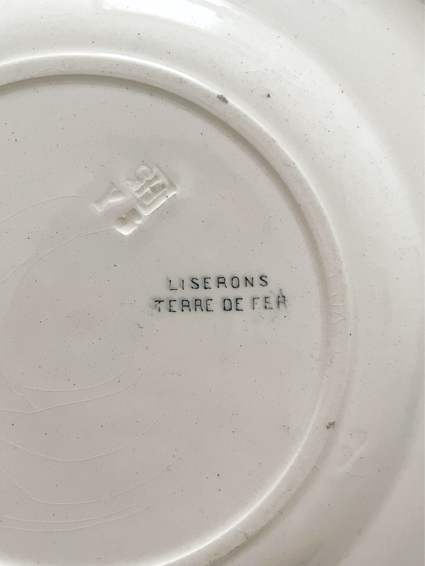 4 dessert plates ironstone "Liserons" Choisy le Roi