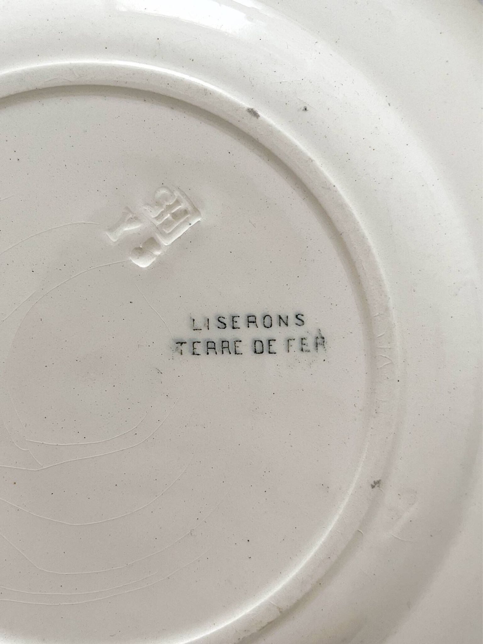 4 dessert plates ironstone "Liserons" Choisy le Roi