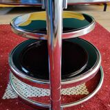 Round coffee table glass and chrome