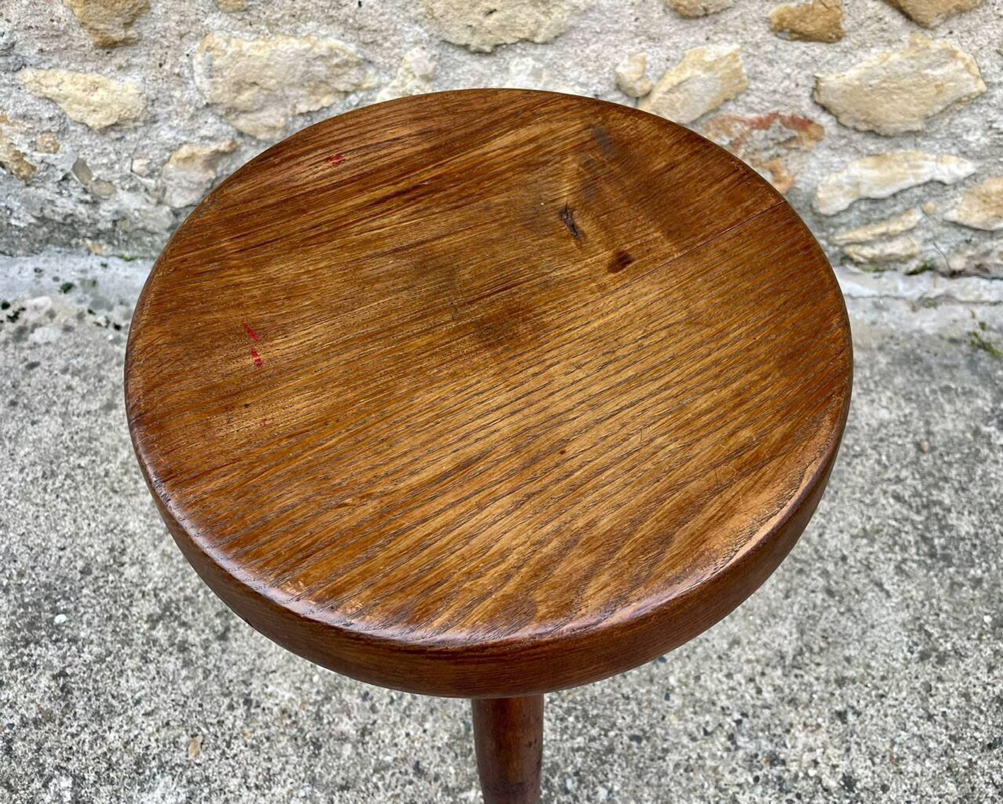 Vintage "Berger" stool, tall, in ash, Charlotte Perriand, 1950s