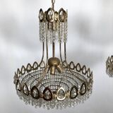 Sciolari, set of two gild and Cristal chandeliers from 70s