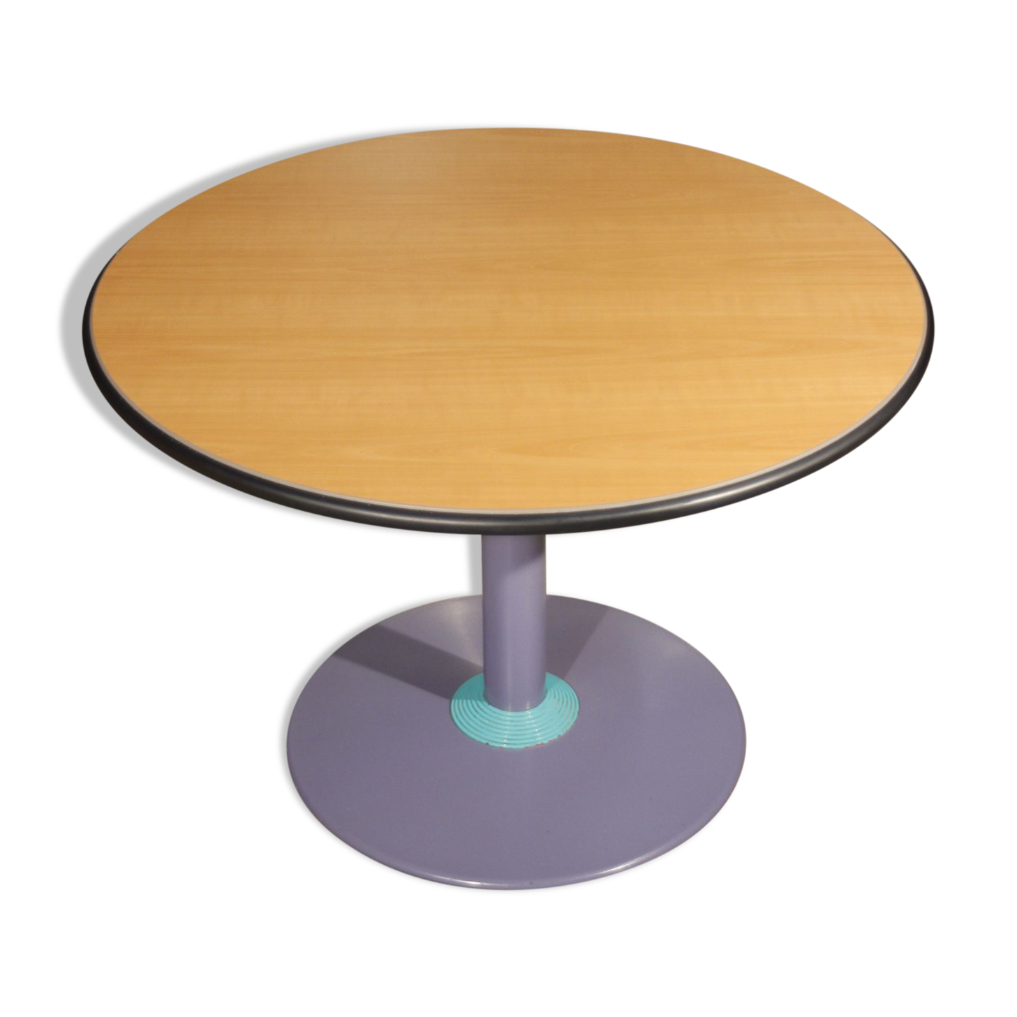 Memphis Style Dining Table in Steel and Melamine, 1980s