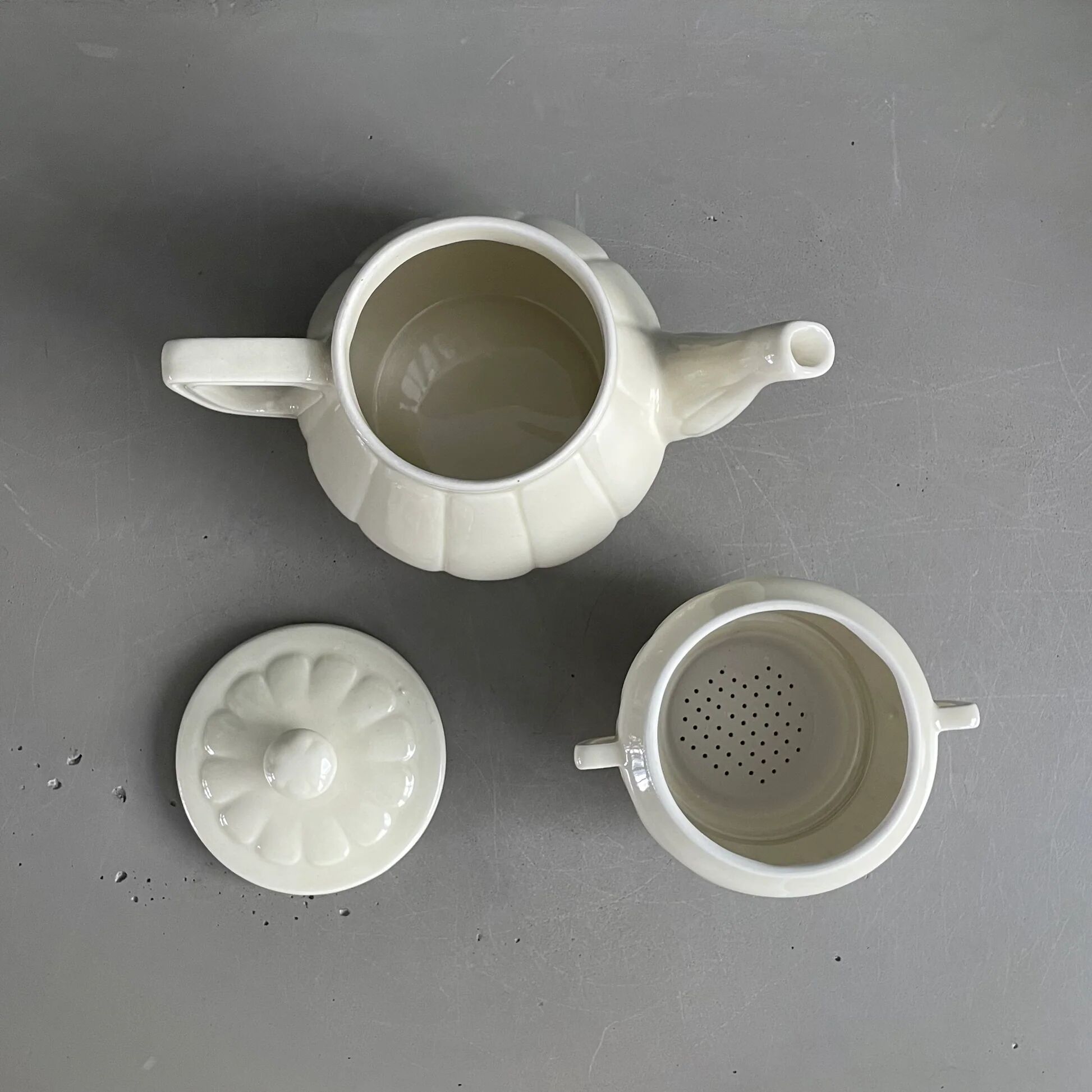 Old coffee pot with ceramic filter