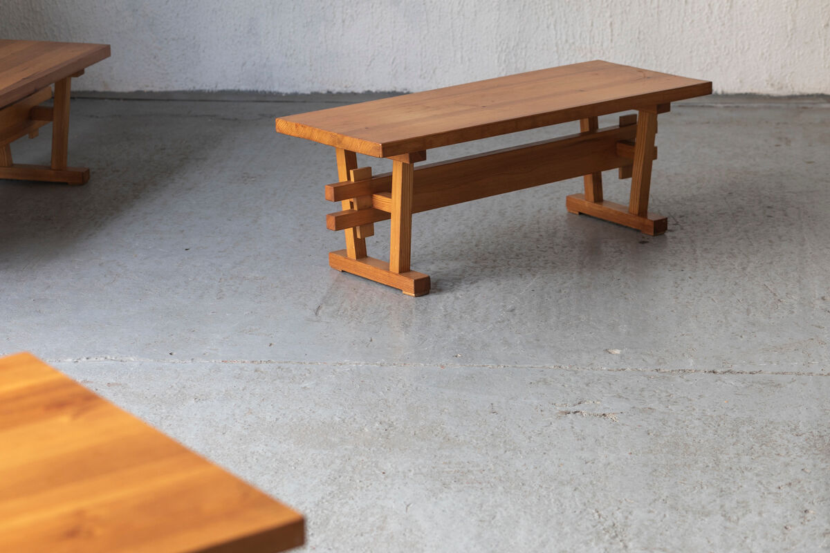 Dining set of 3 in solid oregon pine