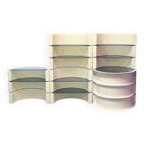 Modular plastic and glass bookcase/bar, Italy, 1970s