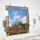 mirror with articulated wall light